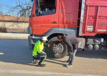 Ereğli’de ticari araçlara yönelik kış lastiği denetimi