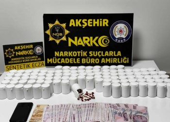 Akşehir’de uyuşturucu operasyonu: 5 bin 500 hap ele geçirildi