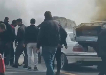 Ankara-Konya karayolunda otomobil alev aldı