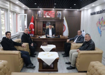 Hadim Belediye Başkanı Mehmet Çetiner’den tapu müdürü ziyareti