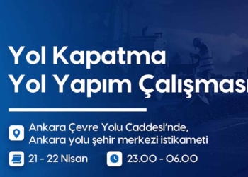 Ankara Çevre Yolu Caddesi’nde gece yol çalışması