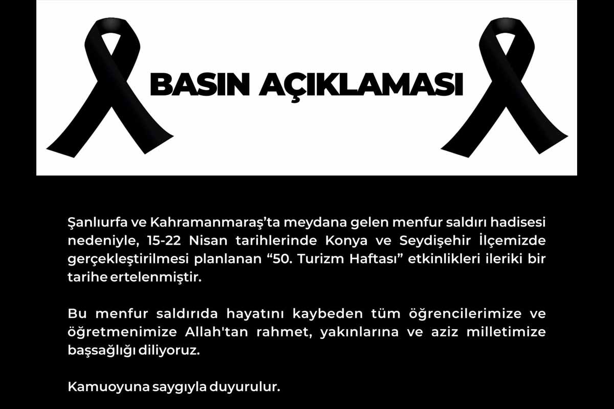 Konya İl Kultur ve Turizm Müdürlüğü'nün açıklaması.