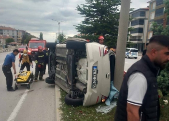Kulu’da korkutan kaza: Sürücü itfaiye ekiplerince kurtarıldı