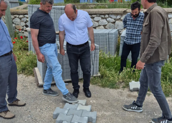 Sarayönü Boyalı Mahallesi’nde parke taşı çalışmaları sürüyor