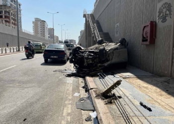 Meram’da feci kaza: Otomobil takla attı
