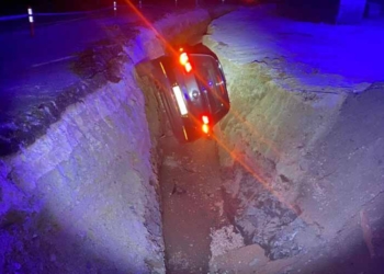 Isparta-Konya Karayolu’nda kaza: Otomobil çukura düştü