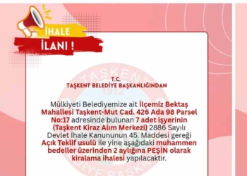 Taşkent Belediyesi 7 iş yerini kiraya verecek