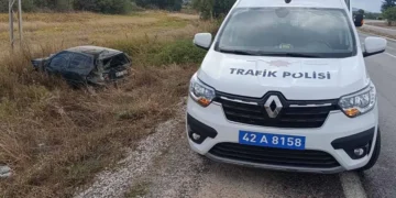 Beyşehir’de yağış kazaya neden oldu: 1 yaralı