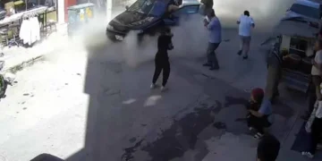 Ereğli’de iş yerinde tüp patladı: O anlar kamerada