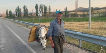 Güneysınır’da 74 yaşındaki çiftçinin teknolojiye karşı geleneksel tarım mesaisi
