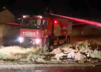 Karapınar’da kuru ot yangını paniğe neden oldu