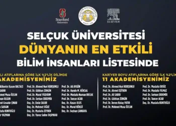 Selçuk Üniversitesinden 23 akademisyen dünyanın ilk yüzde 2’lik diliminde